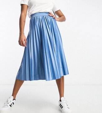 Vila Petite pleated midi skirt in blue