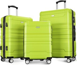 GREATPLANINC Luggage Sets Expandable ABS Hardshell Durable Suitcase Double Wheels TSA Lock 3 Piece Luggage 20