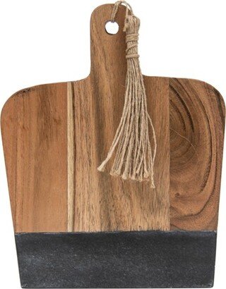 Small Black Wood, Marble & Jute Cutting Board