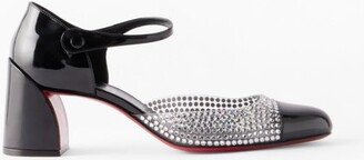 Miss Jane 55 Crystal & Leather Mary Jane Pumps