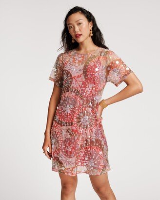 Bubbly Sequin Dress Starburst Print