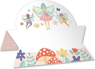 Big Dot of Happiness Let’s Be Fairies - Fairy Garden Birthday Party Tent Buffet Card - Table Setting Name Place Cards - Set of 24