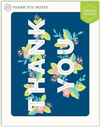 Green Inspired 10ct Hidden Flowers Thank You Cards