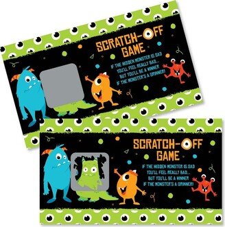 Big Dot of Happiness Monster Bash - Little Monster Birthday Party or Baby Shower Game Scratch Off Cards - 22 Count