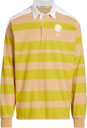 City Striped Long-Sleeve Polo Shirt