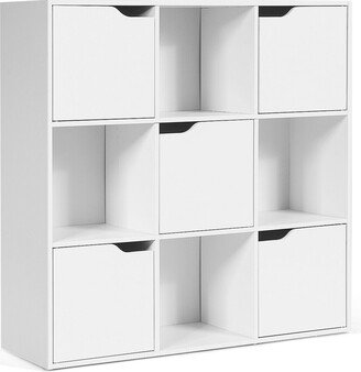 9 Cube Storage Wood Divider Bookcase-White - White - 35.5 x 11.5 x 35.5