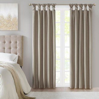 Gracie Mills 1-pc Twist Tab Total Blackout Window Curtain Panel, Pewter - Blackout 50x84