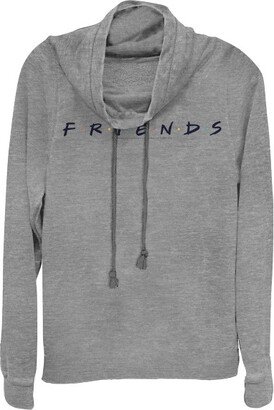 Juniors Womens Friends Classic Logo Cowl Neck Sweatshirt - Heather - 2X Large