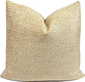 Kravet Chenille Animal Cheetah Spots Pillow Cover | Yellow Beige Designer Decorative Throw