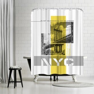 71 x 74 Shower Curtain, Manhattan Bridge by Melanie Viola