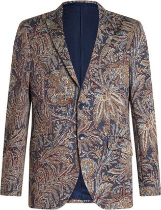 Jacquard Single-Breasted Blazer-AA