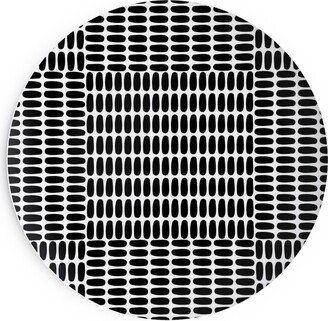 Salad Plates: Basketweave - Neutral Salad Plate, Black