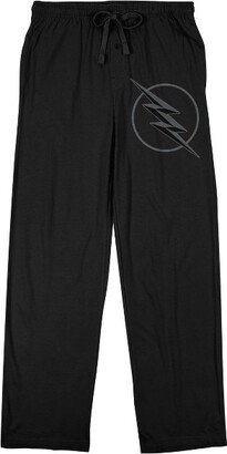 Flash Gray Superhero Logo Men's Black Sleep Pajama Pants-Large