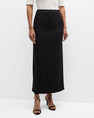 Brushed Flannel Maxi Skirt-AA