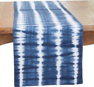 Saro Lifestyle Eye-catching Tie Dye Stripe Table Napkin, 16x72, Blue