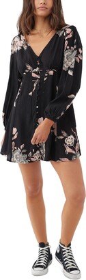 Juniors' Marylou Printed V-Neck Minidress