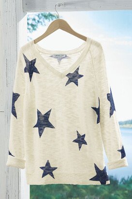 Women's Stargaze Slub Sweater - Ivory Multi - PS - Petite Size