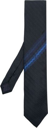 Chevron-Stripe Silk Tie