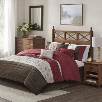 Gracie Mills 7 Piece Serene Comforter Set, Red - California King