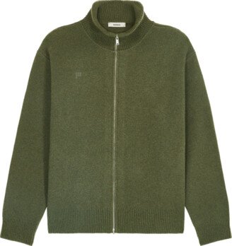 Men's Recycled Cashmere Zip Up Sweater — rosemary green XS