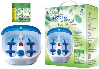 Foot Spa Massager With Vibrating Bubbles & Tea Tree Oil Foot Salt Scrub-AA