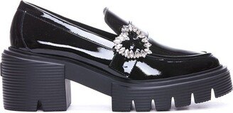 Embellished Slip-On Loafers-AB