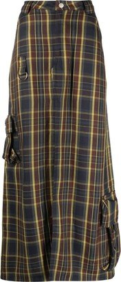 Stomp plaid flannel maxi skirt