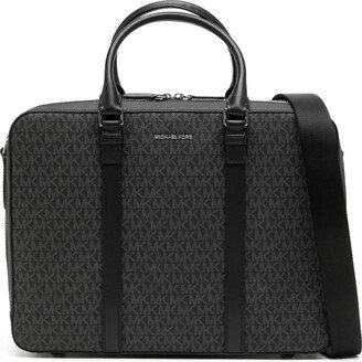 Hudson monogram-print briefcase