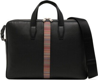 Rainbow-Stripe Leather Briefcase