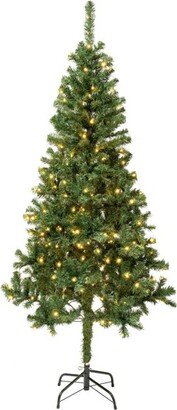 National Tree Company First Traditions Pre-Lit LED Linden Spruce Artificial Christmas Tree Warm White Lights