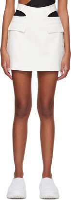 White Y Front Buckle Miniskirt