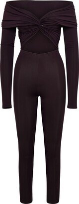 The Andamane Kendall Burgundy Elastane Blend Jumpsuit