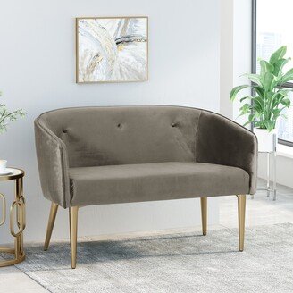 Brayer Modern Glam Tufted Velvet Loveseat by 49.50 L x 25.25 W x 30.25 H