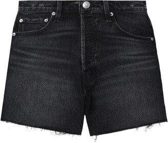 High-Rise Denim Shorts-AN