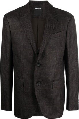 Single-Breasted Check-Print Blazer