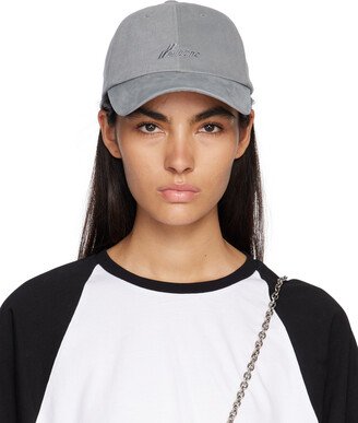 Gray Embroidered Cap