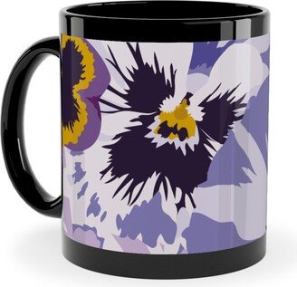 Mugs: Pansy By Numbers - Purple Ceramic Mug, Black, 11Oz, Purple