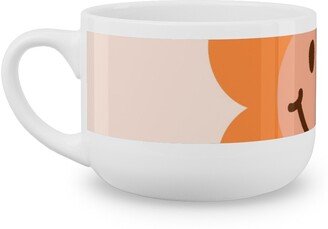 Mugs: Smiley Floral - Orange Latte Mug, White, 25Oz, Orange