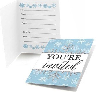 Big Dot of Happiness Winter Wonderland - Fill-in Snowflake Holiday Party and Winter Wedding Invitations (8 count)