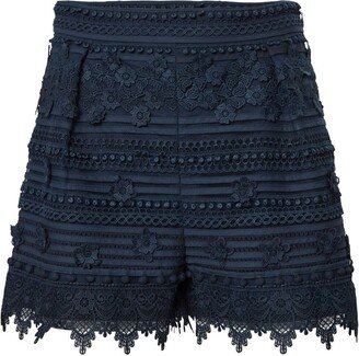 Guipure-Lace High-Waisted Shorts