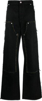 Carpenter panelled wide-leg jeans