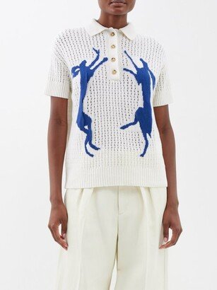 S.S. Daley Delius Dancing Hare-jacquard Merino Polo Shirt