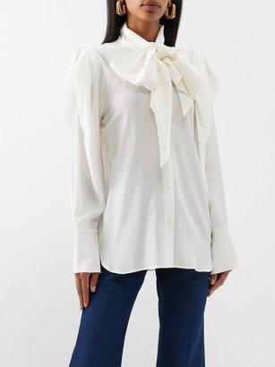 Pussybow Silk Crepe De Chine Shirt