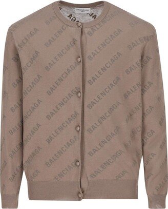 All-Over Logo Buttoned Cardigan