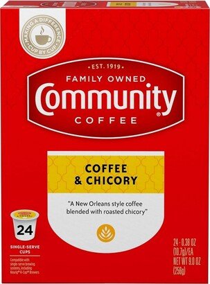 Community Coffee Coffee & Chicory Medium Roast Coffee - Single Serve Pods - 24ct