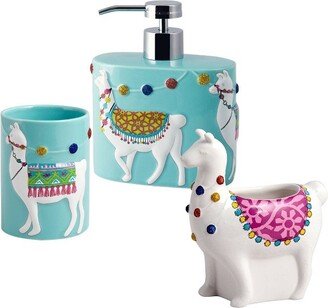 Allure Home Creations 3pc Llamas Lotion Pump, Toothbrush Holder, Tumbler - Allure