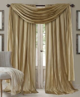 Athena Faux Silk Curtain Panels Scarf Valance Set Of 3