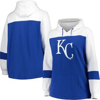 Women's Royal Kansas City Royals Plus Size Colorblock Pullover Hoodie