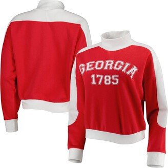 Women's Gameday Couture Red Georgia Bulldogs Make it a Mock Sporty Pullover Sweatshirt