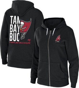 Women's Wear by Erin Andrews Black Tampa Bay Buccaneers Sponge Fleece Full-Zip Hoodie